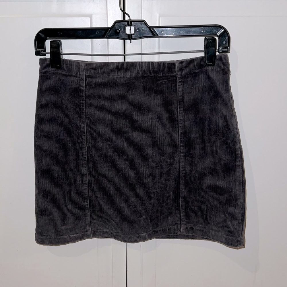 Charcoal corduroy mini skirt
